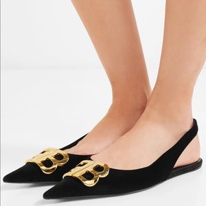 Balenciaga Knife embellished velvet flats